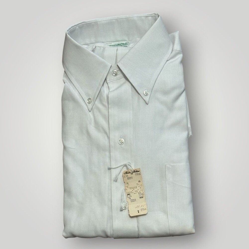 Vintage New Old Stock BROOKS BROTHERS Made in USA Oxford White Shirt NWT